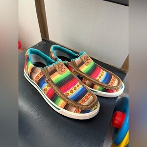 Twisted X Women's Hooey Sunset Serape Slip-On loafers.